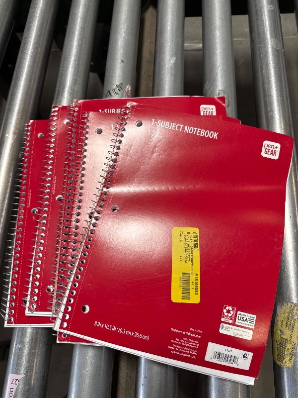 Photo 1 of Pack off 5 Pen + Gear 1-Subject Spiral Notebook, College Ruled, 70 Pages, Red