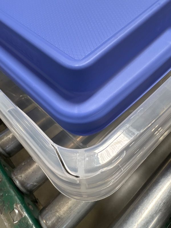 Photo 1 of Hefty 63 Qt. Clear Storage Bin with Blue HI-RISE Lid
