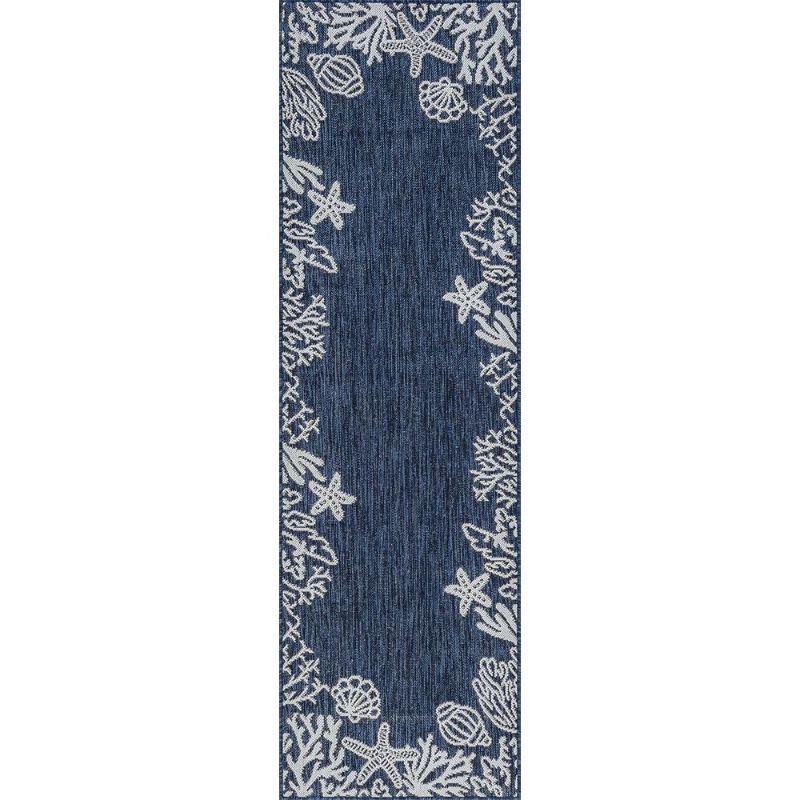 Photo 1 of Eco Coastal Navy 2 Ft. X 8 Ft. Indoor/Outdoor Runner Rug
