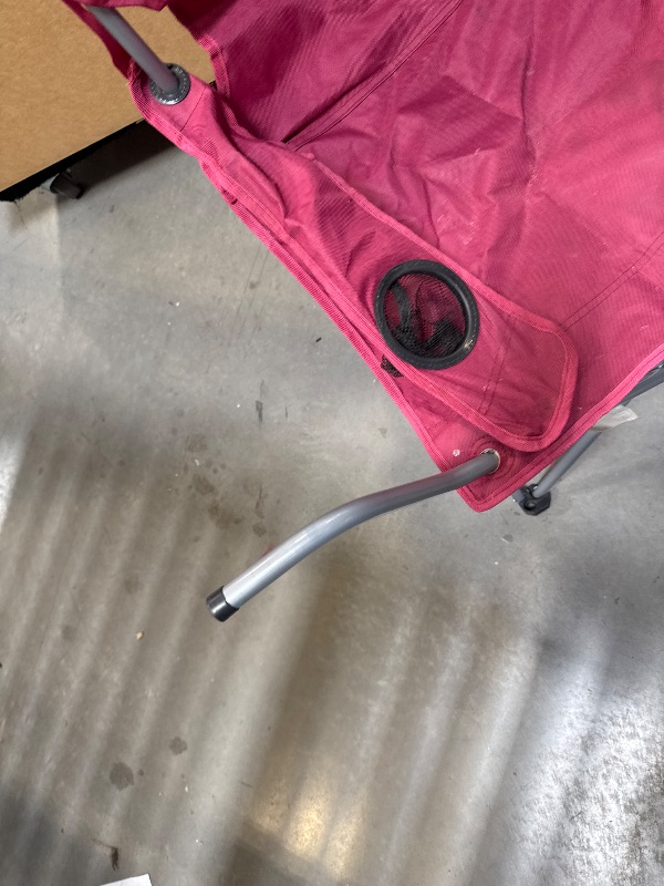 Photo 1 of Ozark Trail Basic Quad Folding Camp Chair with Cup Holder, Red
