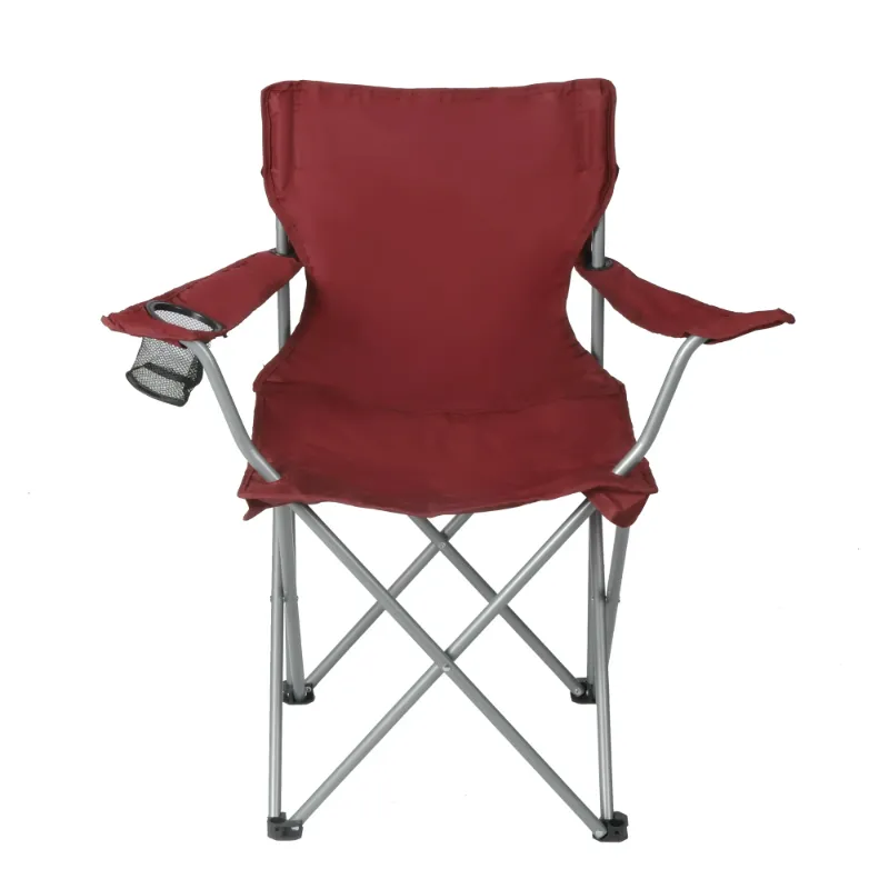 Photo 1 of Ozark Trail Basic Quad Folding Camp Chair with Cup Holder, Red
