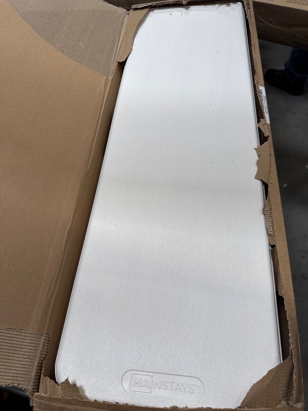 Photo 1 of 6 Foot Fold-in-Half Bench,Steel Frame, Ndoor Outdoor,Includes Carry Handle,White
