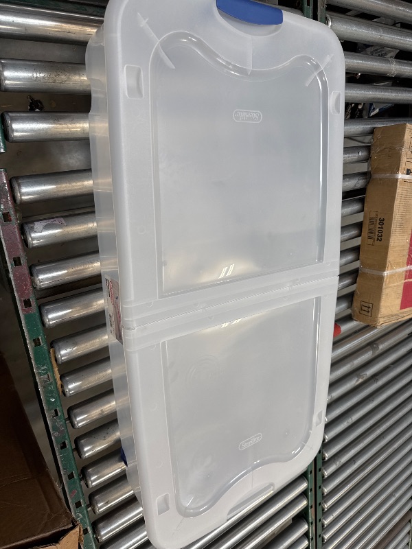 Photo 1 of Sterilite Ultra 62 L Stadium Blue Wheeled Underbed Storage Box Blue
