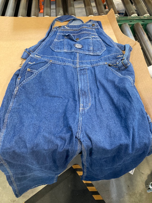 Photo 1 of Berne Heritage Unlined Denim Bib Mens Workwear Overall, 38 32, Blue