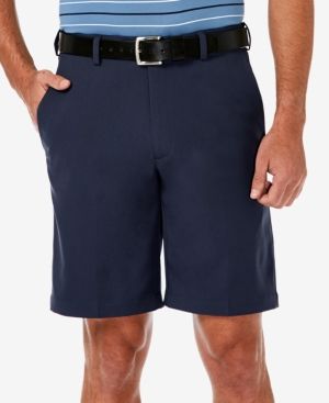 Photo 1 of Haggar Men's Cool 18 Pro Flat Front Classic-Fit 9.5" Shorts - Navy size 40 W
