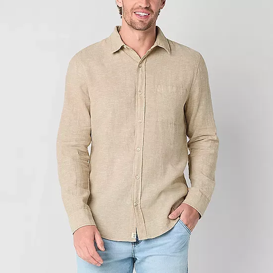 Photo 1 of mutual weave Men's Linen Blend Long Sleeve Button-Down Shirt size 4XLT