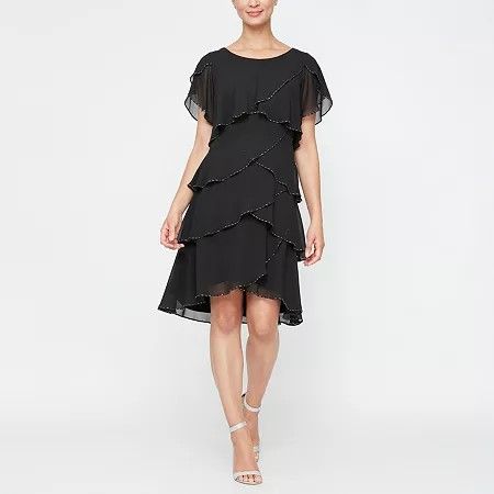 Photo 1 of S. L. Fashions Womens Beaded Sheath Dress, 12, Black