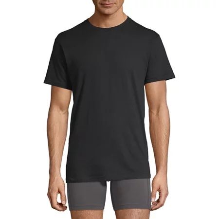 Photo 1 of Stafford Dry + Cool Mens 4 Pack Short Sleeve Crew Neck Moisture Wicking T-Shirt, Large, Black