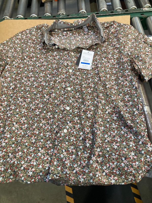 Photo 1 of Van Heusen Slim Mens Slim Fit Short Sleeve Floral Button-Down Shirt, X-large, Green