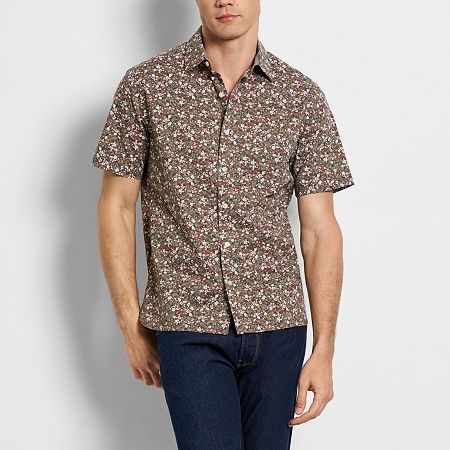 Photo 1 of Van Heusen Slim Mens Slim Fit Short Sleeve Floral Button-Down Shirt, X-large, Green