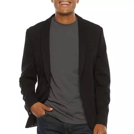 Photo 1 of J. Ferrar Mens Knit Stretch Fabric Slim Fit Sport Coat, L (42-44) Short, Black