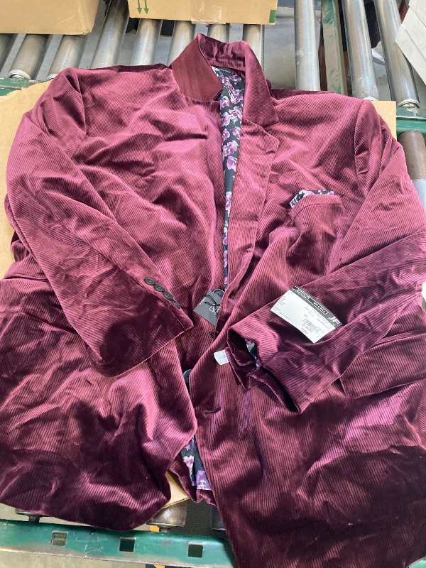 Photo 1 of J. Ferrar Velvet Mens Stretch Fabric Slim Fit Velvet Sport Coat size 56 Short 