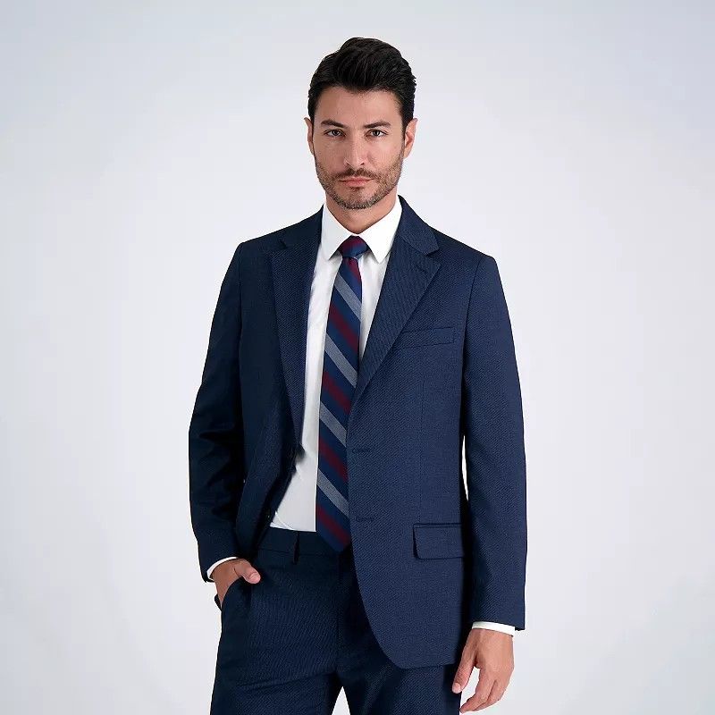 Photo 1 of Haggar JMH Tailored Prominent Twill Mens Stretch Fabric Modern Fit Suit Jacket, 44 Short, Blue