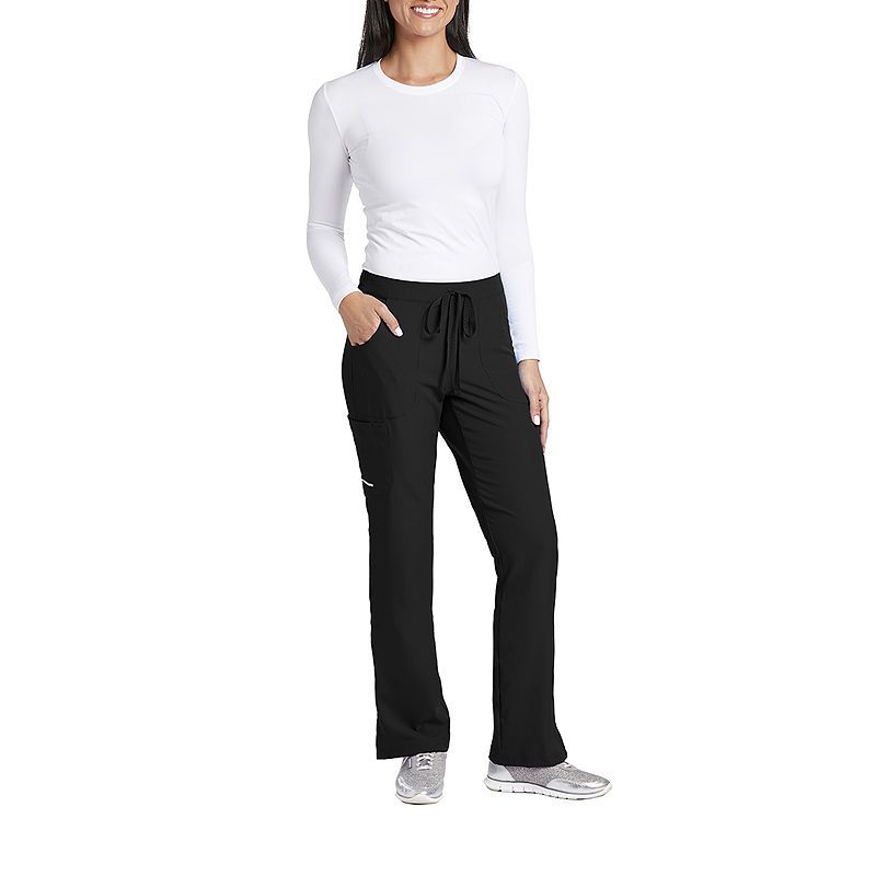 Photo 1 of Skechers Sk201 Reliance 3-Pocket Mid-Rise Straight Leg Womens Petite Tag Free Stretch Fabric Moisture Wicking Scrub Pant, Petite Xx-large, Black