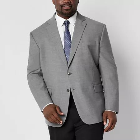 Photo 1 of Stafford Hopsack Mens Big and Tall Stretch Fabric Classic Fit Blazer, 56 Big Long, Gray
