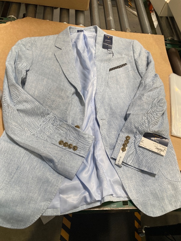 Photo 1 of Stafford Men's Linen Cotton Classic Fit Sport Coat, 42 Short, Blue