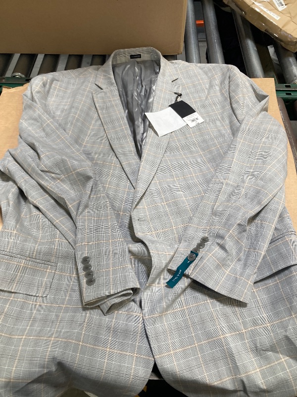 Photo 1 of J. Ferrar Mens Big and Tall Plaid Sport Coat, 58 Big Long, Gray