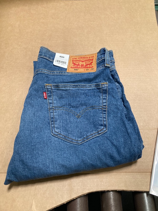 Photo 1 of Levi's Men's 506 Comfort Straight Jeans, Dark Wash, 33W x 30L