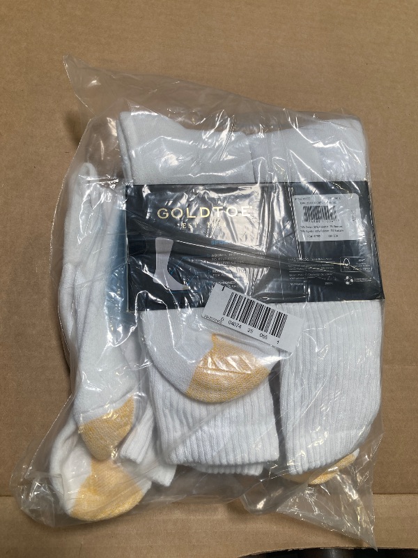 Photo 1 of GOLDTOE Men's 656S Cotton Crew Athletic Socks, Multipairs, White (6-Pairs), X-Large