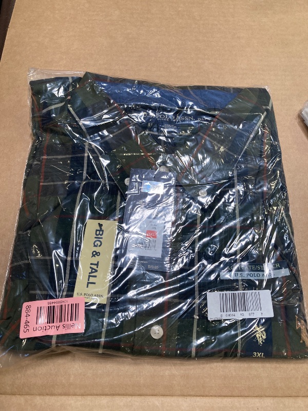 Photo 1 of U.S. Polo Assn. Big and Tall Mens Classic Fit Long Sleeve Plaid Button-Down Shirt, 3x-large, Blue size 3xl 