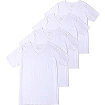Photo 1 of Stafford V Neck White Shirts (Pack of 4) Blended Cotton Dry+Cool size large