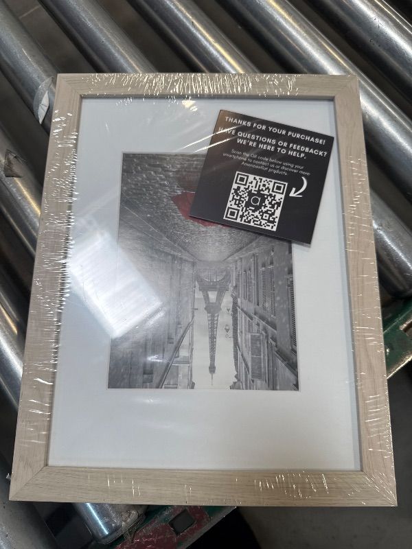 Photo 1 of Americanflat 9x12 Picture Frame with Shatter-Resistant Glass - Use as 6x8 Frame with Mat or Display 9x12 Photo Without Mat - Signature Collection - Picture Frames for Tabletop and Wall - Light Wood