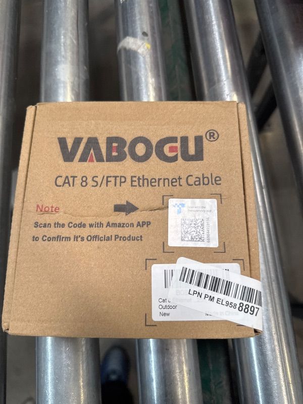 Photo 1 of Cat 8 Ethernet Cable, 25ft Heavy Duty High Speed Internet Network Cable, Professional LAN Cable, 26AWG, 2000Mhz 40Gbps with Gold Plated RJ45 Connector, Shielded in Wall, Indoor&Outdoor