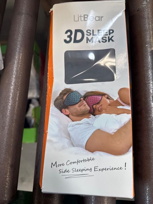 Photo 1 of LitBear Breathable Sleep Mask, 3D Eye Mak Sleep for Side Sleepers Women Men, Light Blocking Sleeping Mask with Adjustable Strap, Soft Lightweight Eye Cover for Travel, Night Work, Nap, Office - Blue
