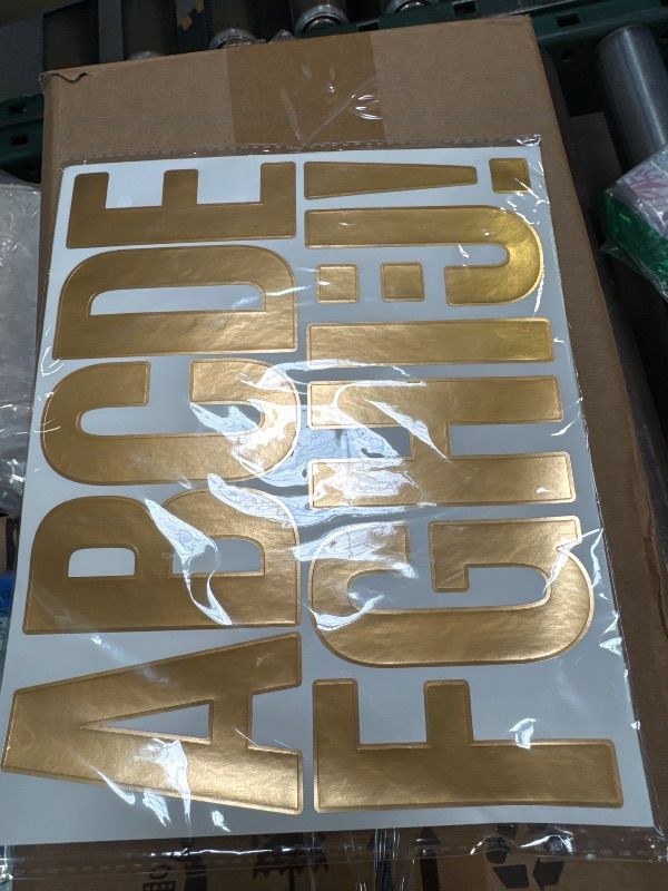 Photo 1 of 3 Inch Letter Stickers, 138 Pieces Self Adhesive Alphabet Number Sticker for Mailbox, House Number and Water Bottle, Waterproof Sticky Vinyl Symbol Stickers for DIY(12 Sheet Gold)