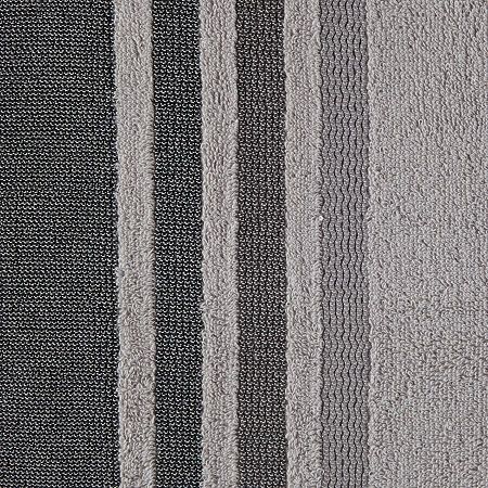 Photo 1 of Home Expressions Solid & Stripe Bath Towel, One Size, Gray
