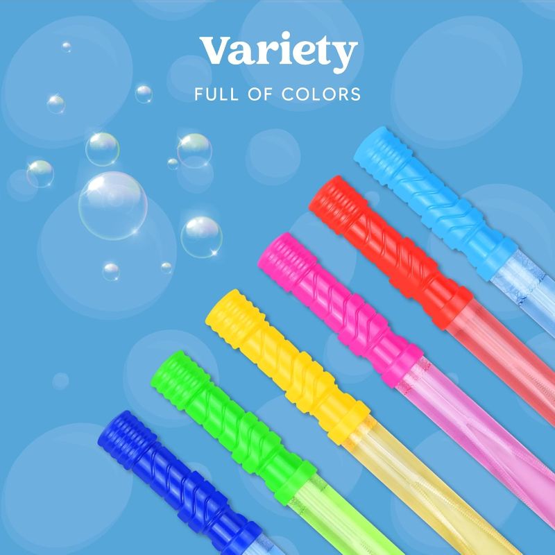 Photo 1 of JOYIN 14.6’’ Big Bubble Wands for Kids, 6 PCS Bubble Wand with Refill Solution for Summer Toy Party Favor, Outdoors Toy Activity, Easter Basket Stuffers, Birthday Gift