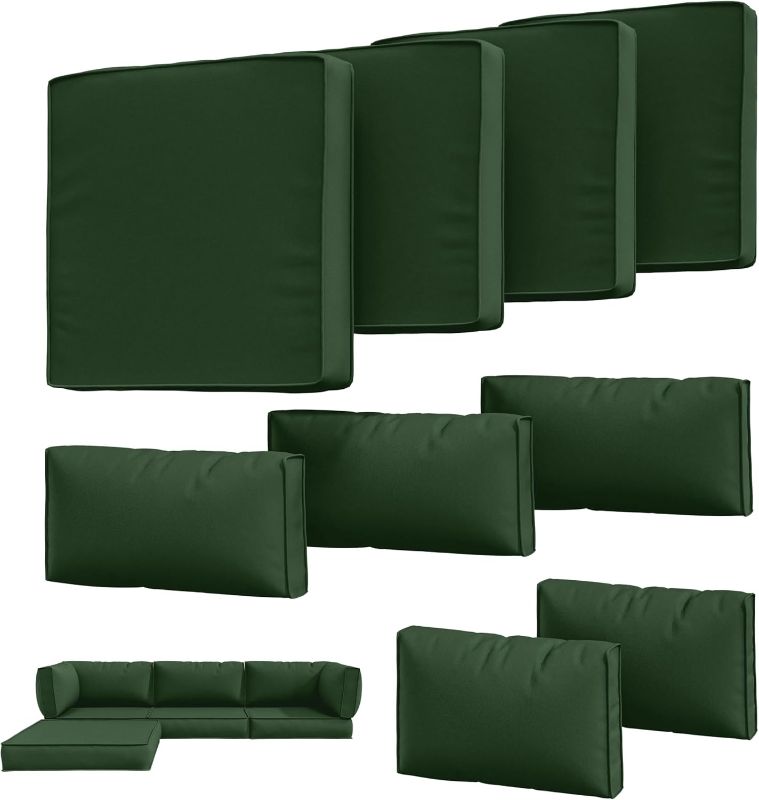 Photo 1 of 9Pcs Outdoor Chair Cushions Covers Waterproof Anti-Fading for 5 Pack Patio Set Cushion Slipcovers, Outdoor Furniture Protector Cover Replacement(Cover Only)
