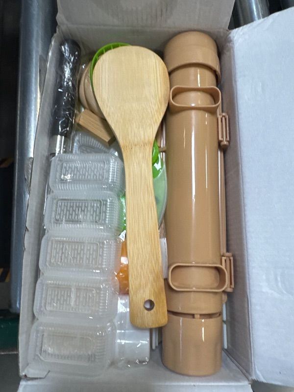 Photo 1 of Delamu Sushi Making Kit 27 in 1 [Parent-Child] Sushi Kit, for Beginners/Pros Sushi Makers, with Bamboo Sushi Mats, Sushi Bazooka, Onigiri Mold, Rice Paddle, Sushi Knife, Guide Book & More