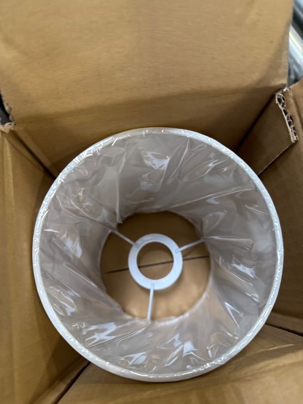 Photo 1 of MY MIRONEY Cylindrical Lampshades White Linen Drum Lamp Shades Modern Style Lampshade Cover Replacement for Floor Lamp, Table Lamp, Bedside Lamp, 1.64" Screw Thread Diameter