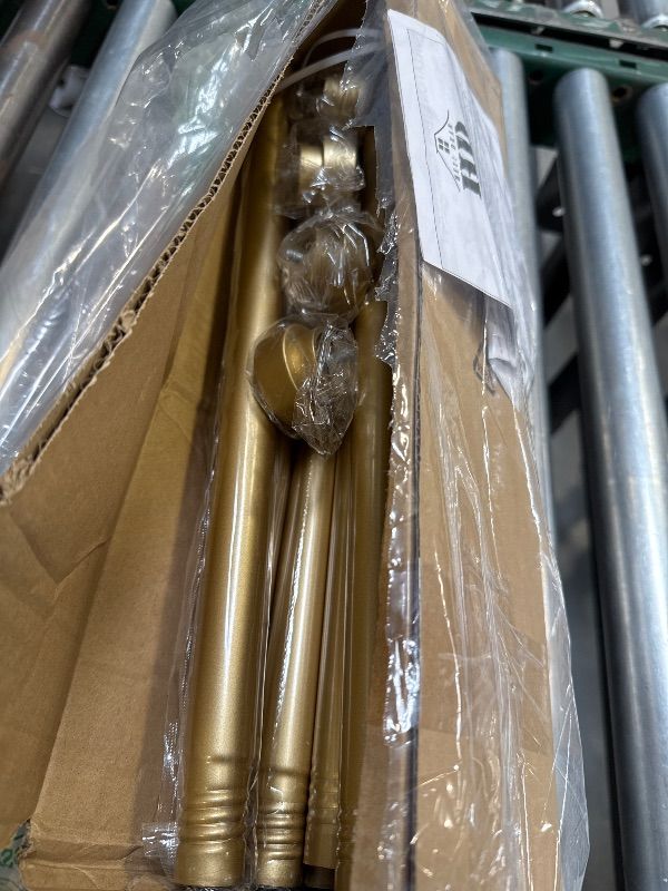 Photo 1 of 2Pack Gold Curtain Rods for Windows 48 to 84 Inch(4-7ft),1” Diameter Heavy Duty Curtain Rods,Adjustable Curtain Rod,Modern Decorative Drapery Rods,Telescoping Window Curtains Rod 36-88",Brass Gold