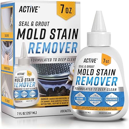 Photo 1 of ACTIVE Mold Stain Remover Gel Cleaner Heavy Duty Stain Cleaner for Front Loader Washing Machine Seal, Bathroom Grout, Shower, Caulk - Front Load Washer Cleaning Solution - 7 Fl Oz
