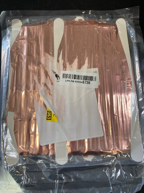 Photo 1 of Rose Gold Metallic Tinsel Foil Fringe Curtains Backdrop 2Pack 3.3x8.3Ft Gold Party Streamers for Birthday Party Decorations Halloween Christmas Decors Foil Curtain Backdrop for Bachelorette Wedding