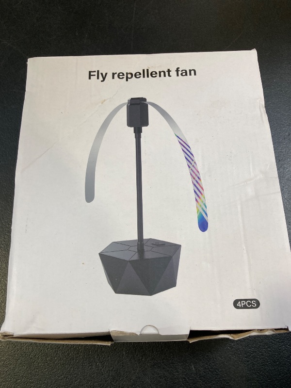 Photo 1 of PIMAG Fly Fans for Tables, Fly Repellent Fan Outdoor Indoor Keep Flies Away, Fly Repellent Fans for Tables with Holographic Blades for Picnic, Party, Restaurant, Kitchen, and BBQ, 4 Pack Black