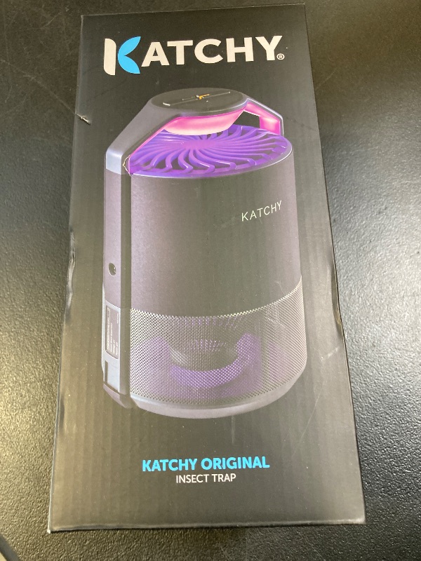 Photo 1 of Katchy Indoor Insect Trap - Catcher & Killer for Mosquitos, Gnats, Moths, Fruit Flies - Non-Zapper Traps for Inside Your Home - Catch Insects Indoors with Suction, Bug Light & Sticky Glue (Black)
