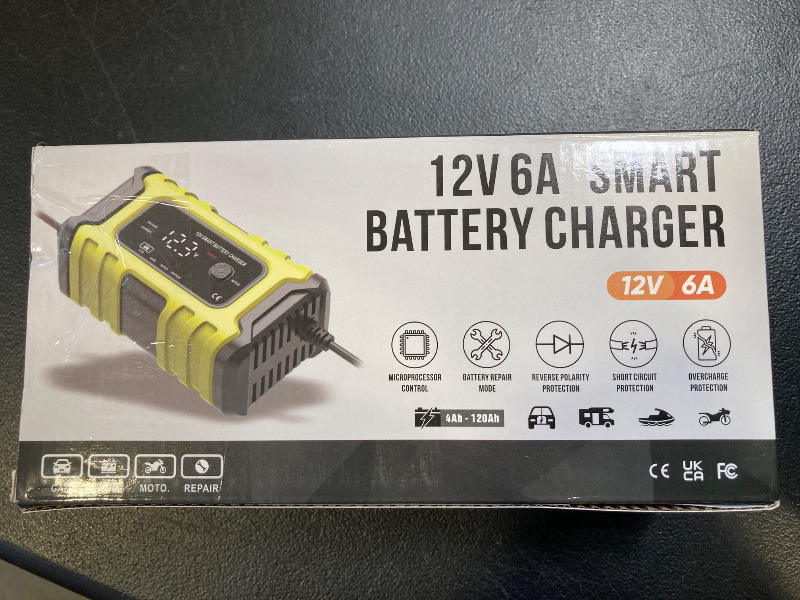 Photo 1 of Car Battery Charger 12V Automotive, 6-Amp Fully Automatic Smart Charger, Trickle Charger and Maintainer, Car Battery Repair and Desulfator for Cars Boat Motorcycle Lawn Mower RV ATV SUV Snowmobile