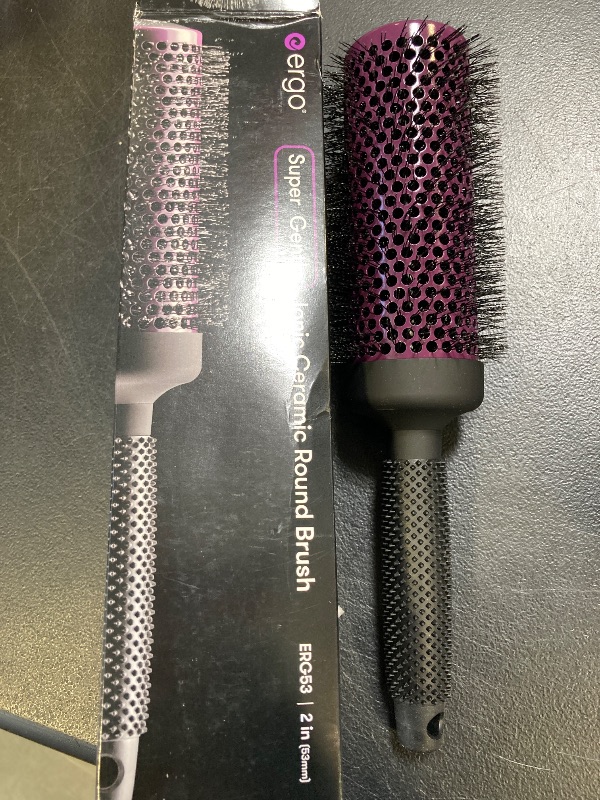Photo 1 of Ergo Super Gentle Round Brush for Blow Out - Salon Quality Hair Styling for Women - Roller for Wet and Dry Hair - Volumizing Care Blowout - ERG53: 2"