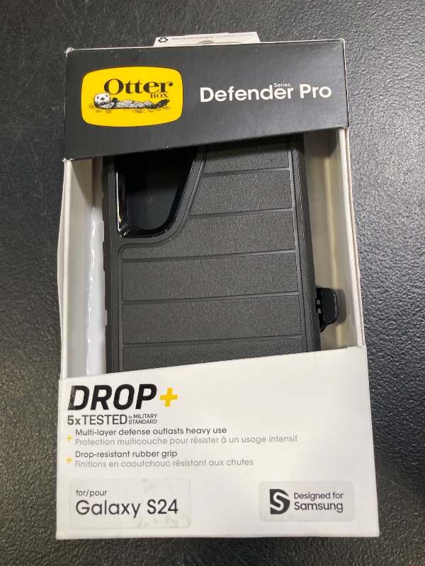 Photo 1 of OtterBox Samsung Galaxy S24 (Only) - Defender Series Case - Black - Screen less - Rugged & Durable - with Port Protection - Holster Clip Includes - Microbial Defense Protection