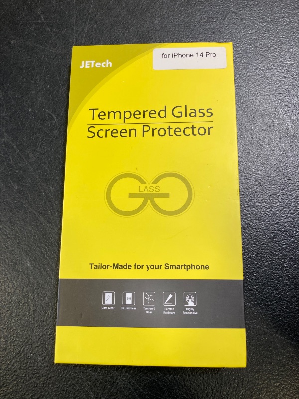 Photo 1 of JETech Full Coverage Screen Protector for iPhone 14 Pro 6.1-Inch, 9H Tempered Glass Film Case-Friendly, HD Clear, 3-Pack