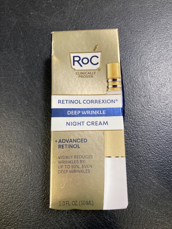 Photo 1 of RoC Retinol Correxion Deep Wrinkle Anti-Aging Night Cream, Daily Face Moisturizer with Shea Butter, Glycolic Acid and Squalane, Skin Care Treatment, 1 Ounces (Packaging May Vary)