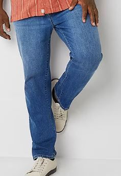 Photo 1 of Big and Tall Men's Tapered Leg Athletic Fit Jeans 46 x 30 
