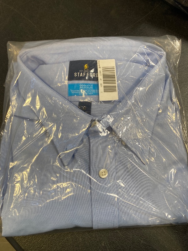 Photo 1 of Stafford Big and Tall Coolmax All Season Oxford Men's Button Down Collar Long Sleeve Stretch Fabric Wrinkle Free Dress Shirt 4XL