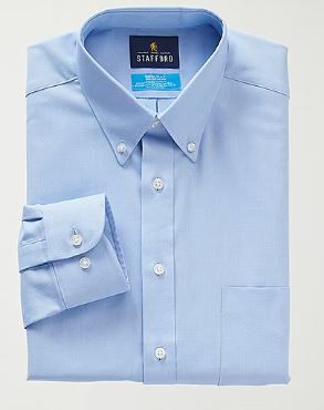 Photo 1 of Stafford Big and Tall Coolmax All Season Oxford Men's Button Down Collar Long Sleeve Stretch Fabric Wrinkle Free Dress Shirt 4XL