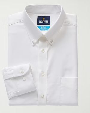 Photo 1 of Stafford Coolmax All Season Oxford Men's Regular Fit Stretch Fabric Wrinkle Free Long Sleeve Dress Shirt (17-17 1/2) (34-35)