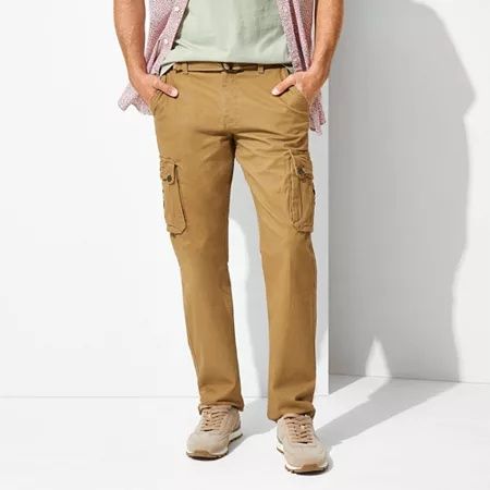 Photo 1 of St. John's Bay Belted Men's Straight Fit Cargo Pant, 34 x 32, Brown
