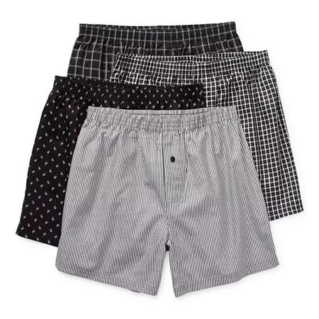 Photo 1 of Stafford Woven Men's 4 Pack Boxers, Large, Black
